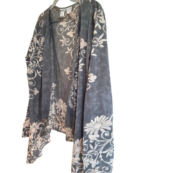 Take Two Clothing Co. Boho Open Front Cardigan Duster Floral Burnout Hippie M - Picture 8 of 9